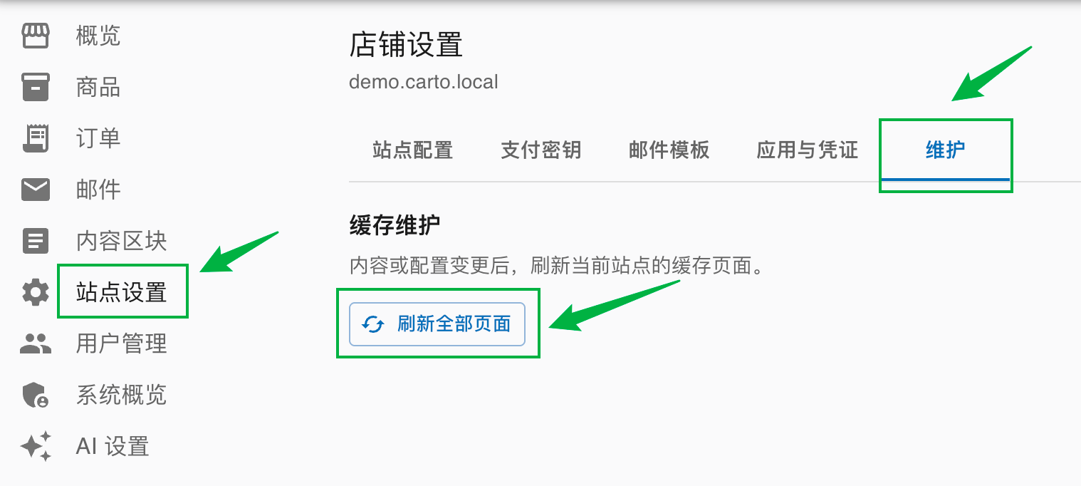 保存区块后刷新全站页面